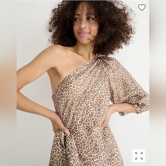 NWT J. Crew One-shoulder ruffle-hem dress in leopard, size 2 - Picture 4 of 9